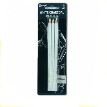 Keep Smiling White Charcoal Pencil Pack Of 3 The Stationers